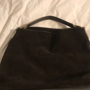Dark brown suede shoulder Limited Bag